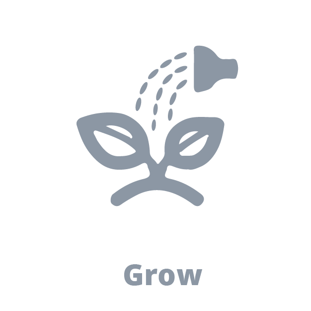 Grow watering plant icon