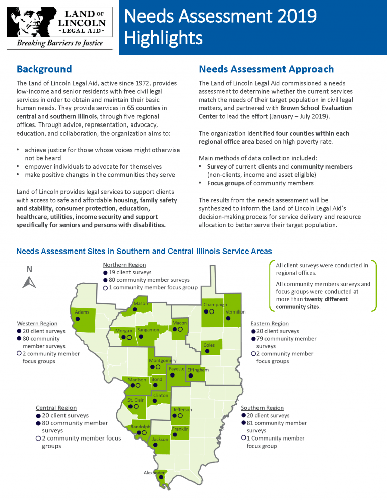 Land of Lincoln Legal Aid Needs Assessment 2019 Highlights